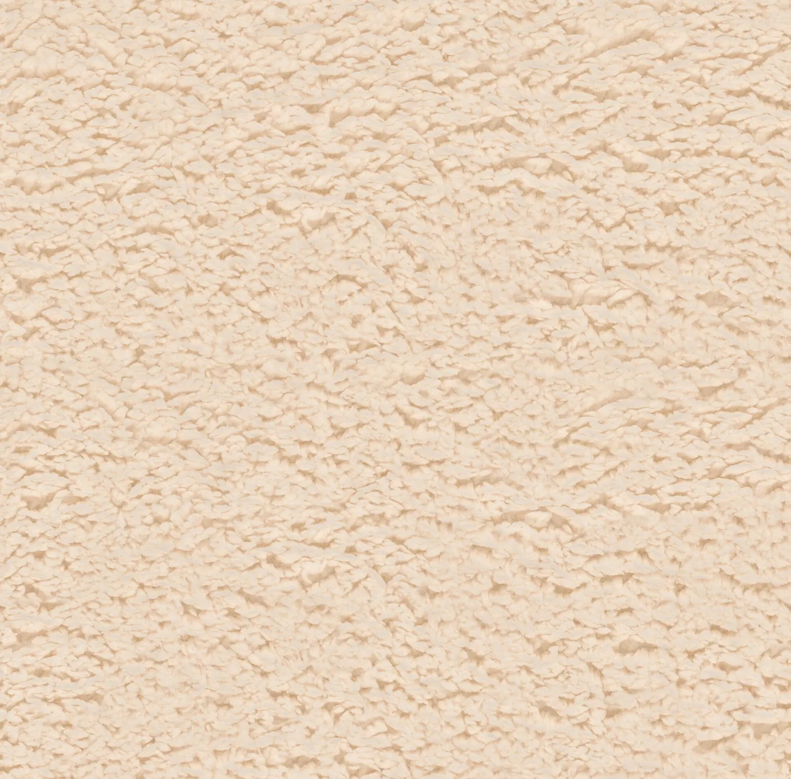 Close-up of soft cream curly plush (teddy/shag) pile filling the frame