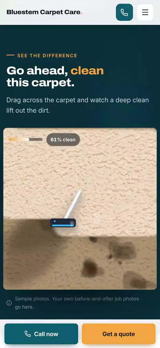 Bluestem Carpet Care example site