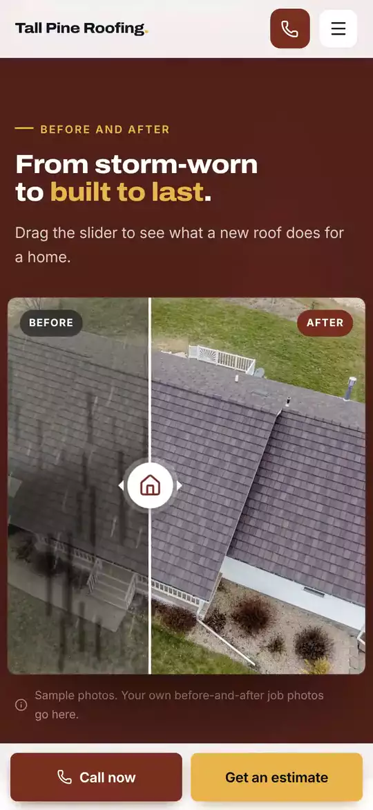 Tall Pine Roofing example site